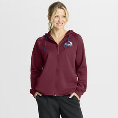 Colorado Avalanche Fanatics Women's Authentic Pro Rink Raglan Full-Zip Hoodie - Burgundy - NHL