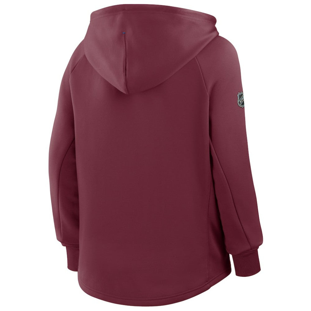 Colorado Avalanche Fanatics Women's Authentic Pro Rink Raglan Full-Zip Hoodie - Burgundy - NHL