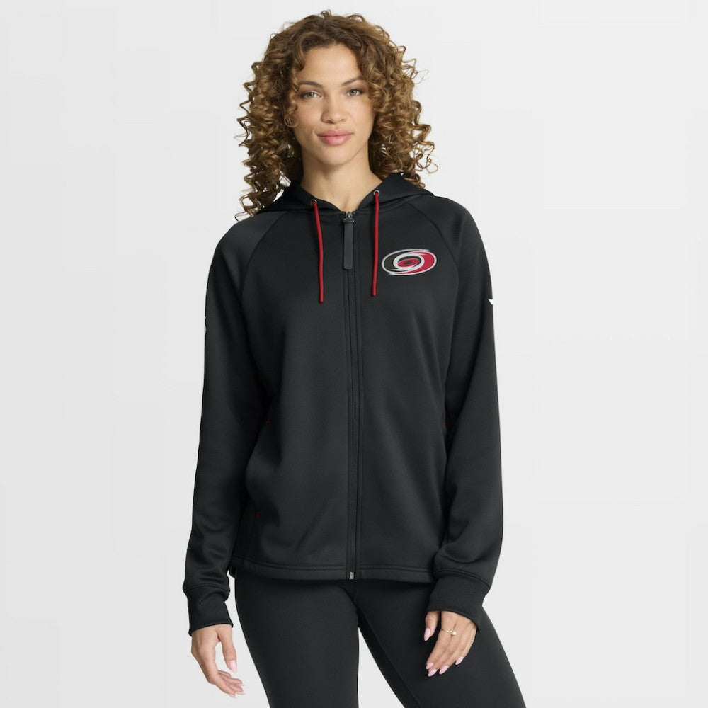 Carolina Hurricanes Fanatics Women's Authentic Pro Rink Raglan Full-Zip Hoodie - Black - NHL