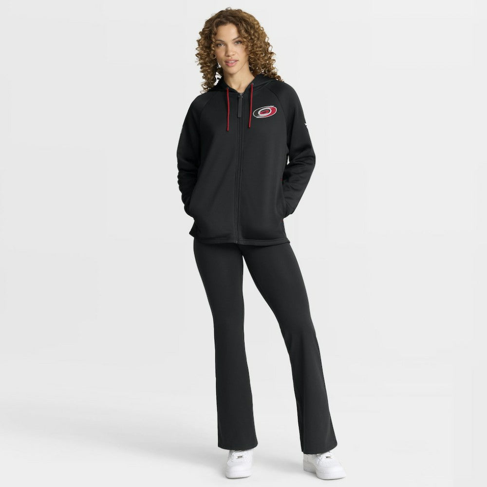 Carolina Hurricanes Fanatics Women's Authentic Pro Rink Raglan Full-Zip Hoodie - Black - NHL