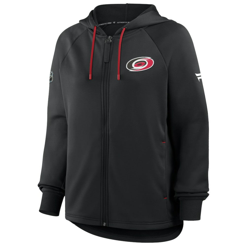 Carolina Hurricanes Fanatics Women's Authentic Pro Rink Raglan Full-Zip Hoodie - Black - NHL
