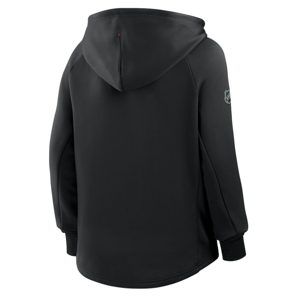 Detroit Red Wings Fanatics Women's Authentic Pro Rink Raglan Full-Zip Hoodie - Black - NHL