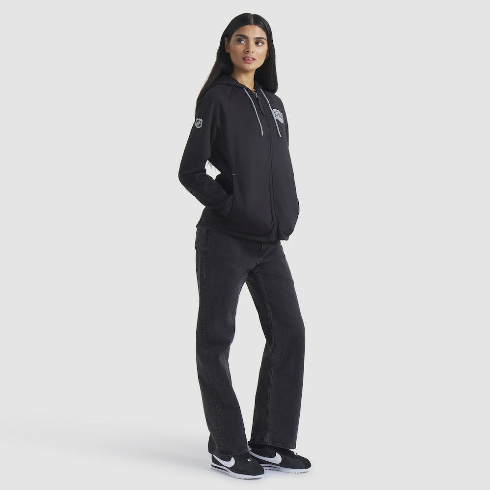 Los Angeles Kings Fanatics Women's Authentic Pro Rink Raglan Full-Zip Hoodie - Black - NHL