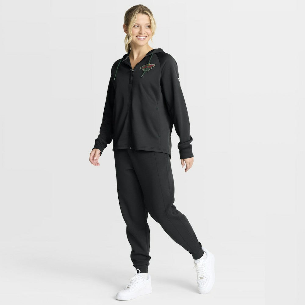 Minnesota Wild Fanatics Women's Authentic Pro Rink Raglan Full-Zip Hoodie - Black - NHL