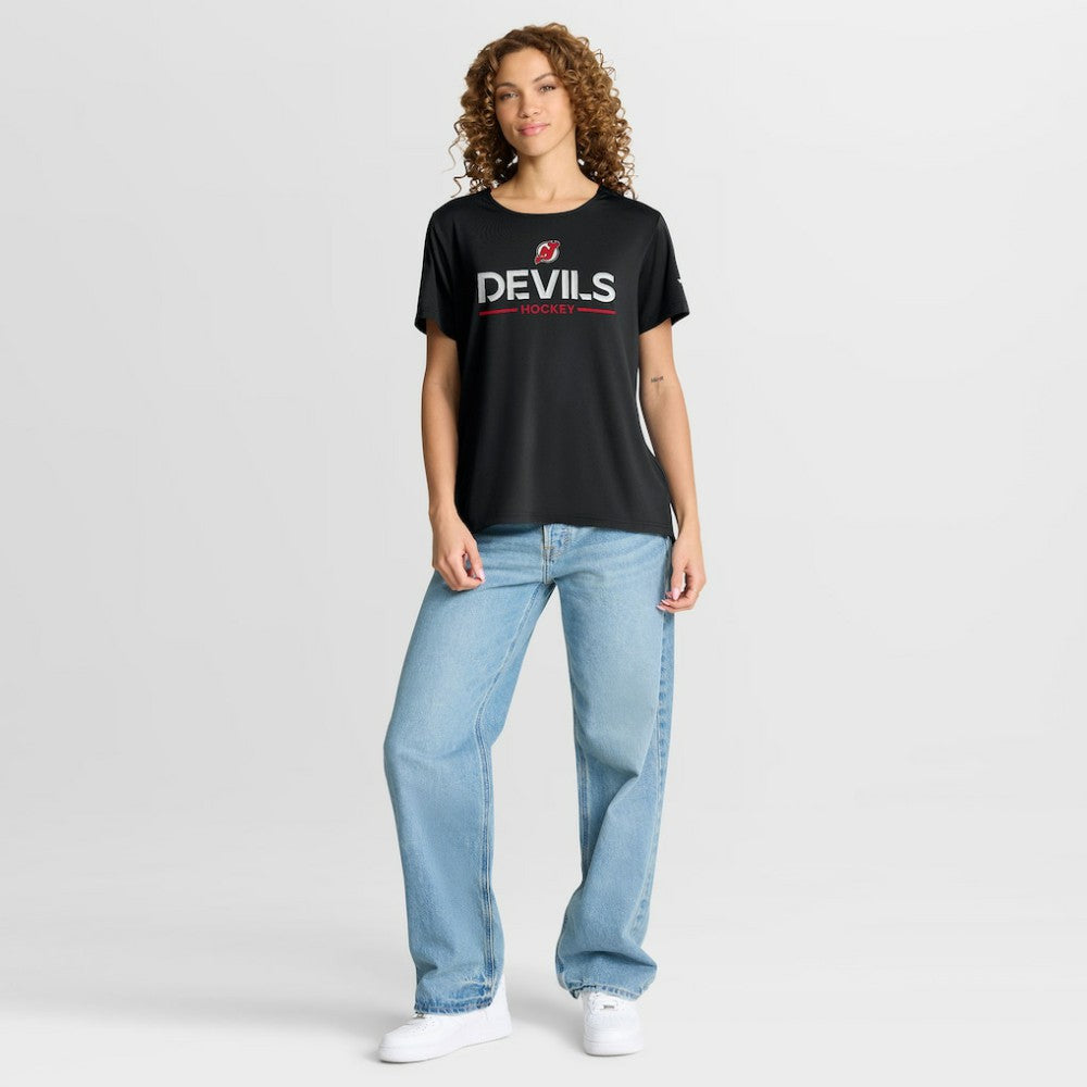 New Jersey Devils Fanatics Women's Authentic Pro Rink Tech T-Shirt - Black - NHL