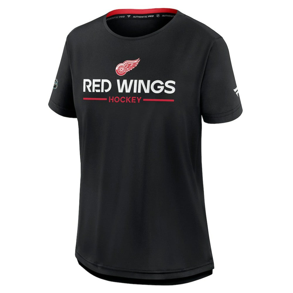 Detroit Red Wings Fanatics Women's Authentic Pro Rink Tech T-Shirt - Black - NHL