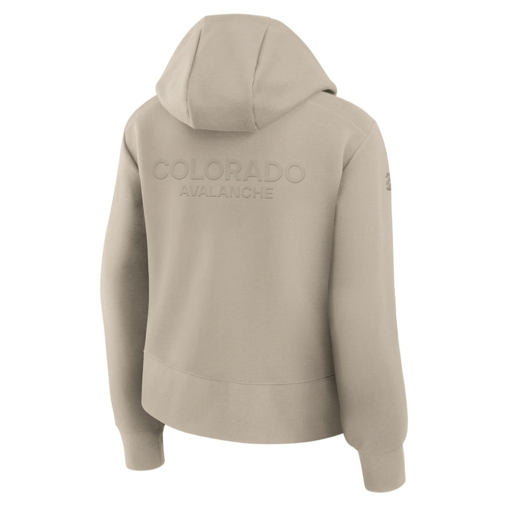 Colorado Avalanche Fanatics Women's Authentic Pro Road Tri-Blend Quarter-Zip Hoodie - Tan - NHL