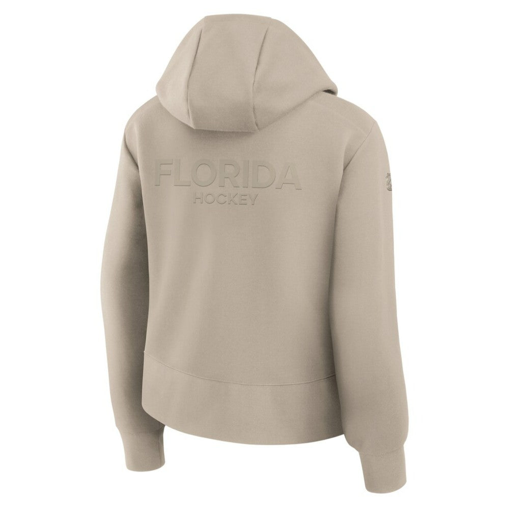 Florida Panthers Fanatics Women's Authentic Pro Road Tri-Blend Quarter-Zip Hoodie - Tan - NHL