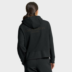 Los Angeles Kings Fanatics Women's Authentic Pro Road Tri-Blend Quarter-Zip Hoodie - Black - NHL