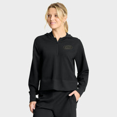 Carolina Hurricanes Fanatics Women's Authentic Pro Road Tri-Blend Quarter-Zip Hoodie - Black - NHL