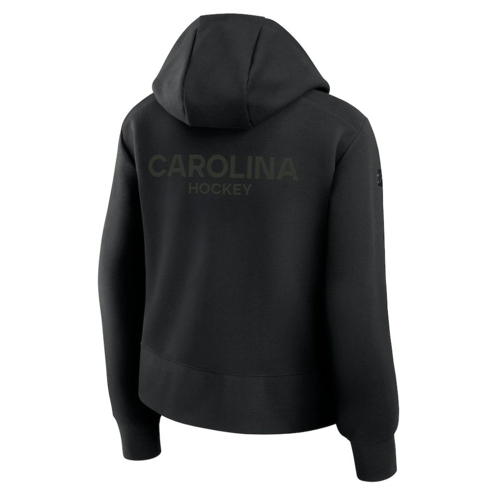 Carolina Hurricanes Fanatics Women's Authentic Pro Road Tri-Blend Quarter-Zip Hoodie - Black - NHL