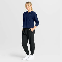 Seattle Kraken Fanatics Women's Authentic Pro Road Tri-Blend Quarter-Zip Hoodie - Deep Sea Blue - NHL