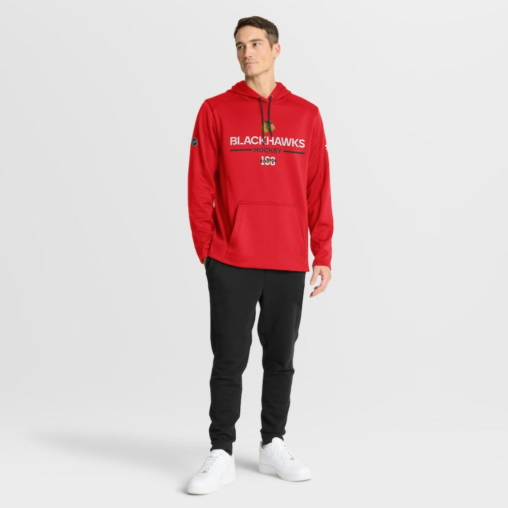 Chicago Blackhawks Fanatics Authentic Pro Centennial Rink Hoodie - Red - NHL