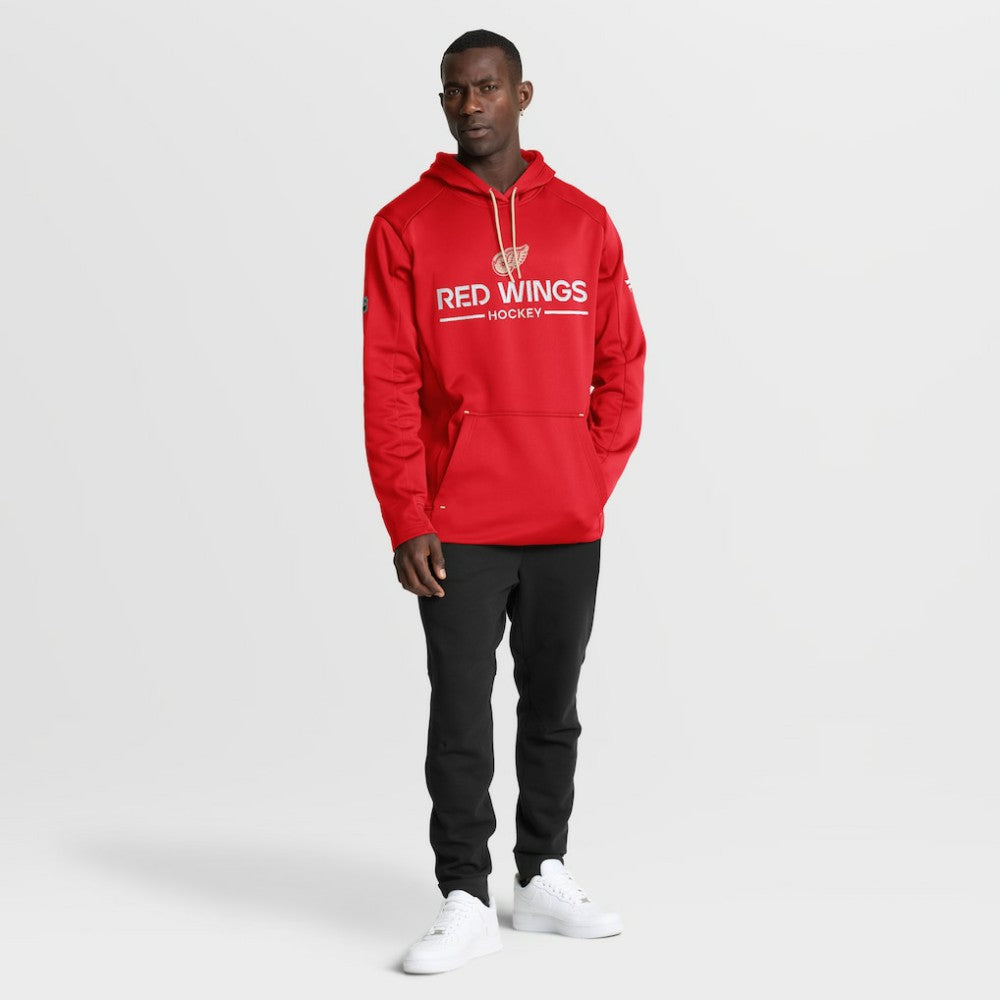 Detroit Red Wings Fanatics Authentic Pro Centennial Rink Hoodie - Red - NHL