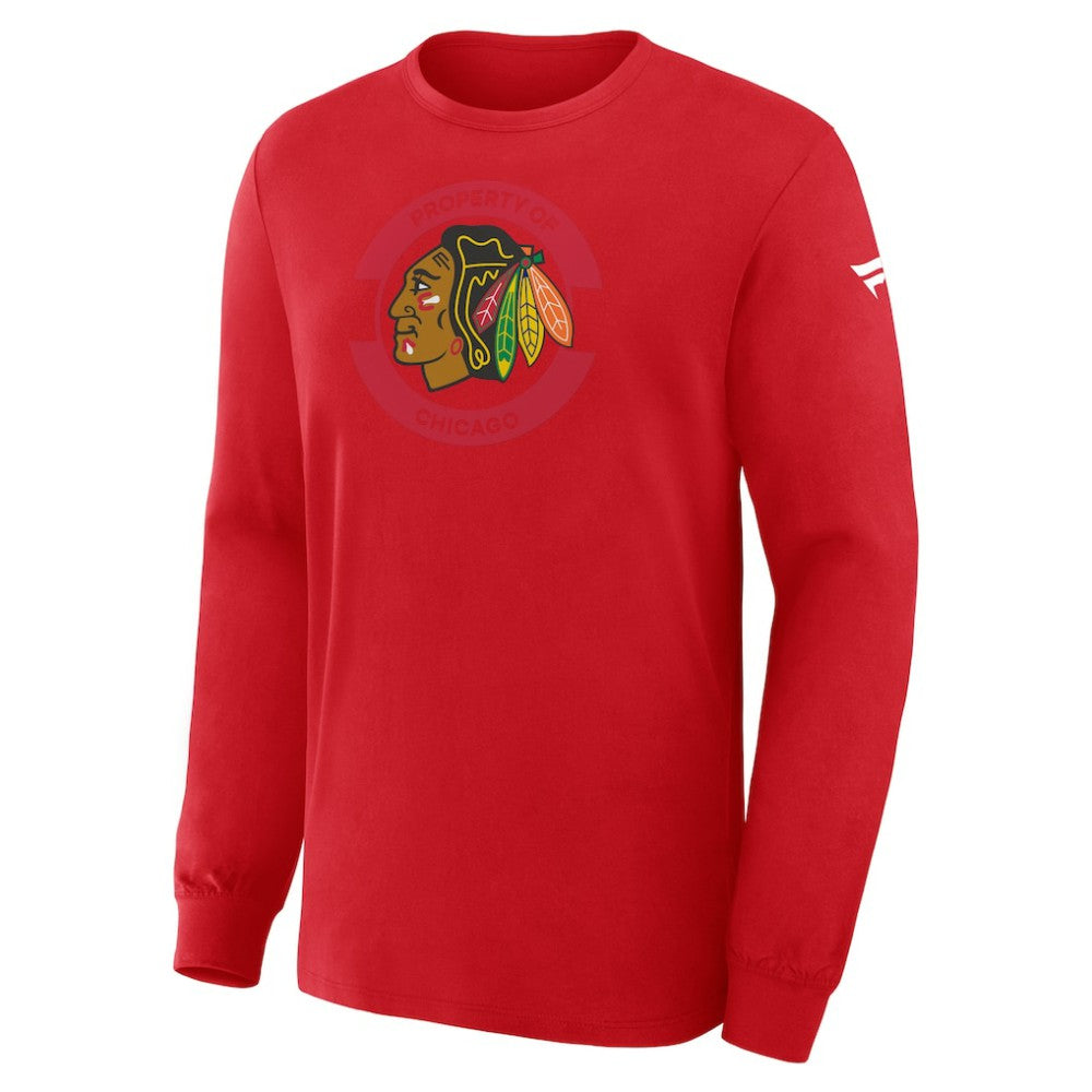 Chicago Blackhawks Fanatics Authentic Pro Property Of Practice Long Sleeve T-Shirt - Red - NHL