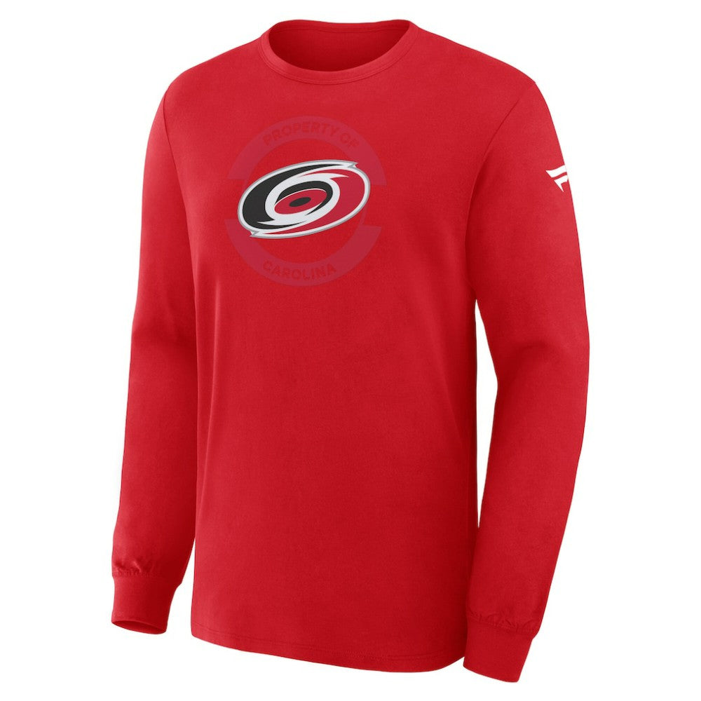 Carolina Hurricanes Fanatics Authentic Pro Property Of Practice Long Sleeve T-Shirt - Red - NHL