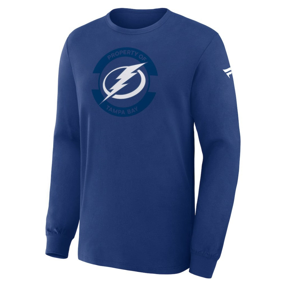 Tampa Bay Lightning Fanatics Authentic Pro Property Of Practice Long Sleeve T-Shirt - Blue - NHL