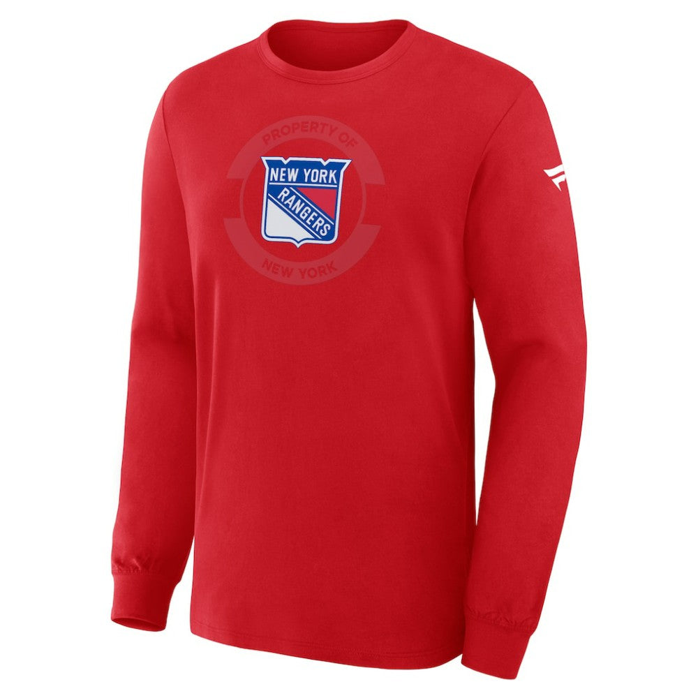 New York Rangers Fanatics Authentic Pro Property Of Practice Long Sleeve T-Shirt - Red - NHL