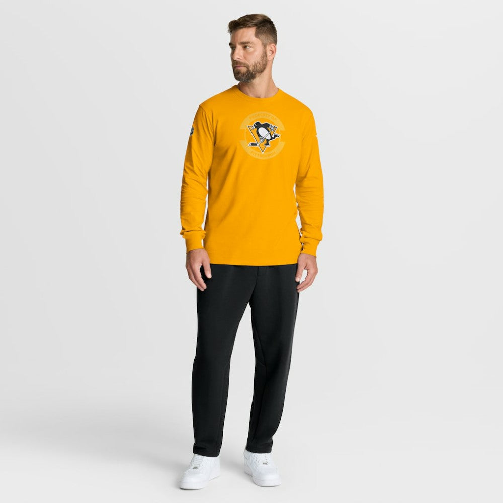 Pittsburgh Penguins Fanatics Authentic Pro Property Of Practice Long Sleeve T-Shirt - Gold - NHL