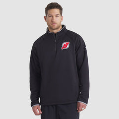 New Jersey Devils Fanatics Authentic Pro Rink Raglan Quarter-Zip Pullover - Black - NHL
