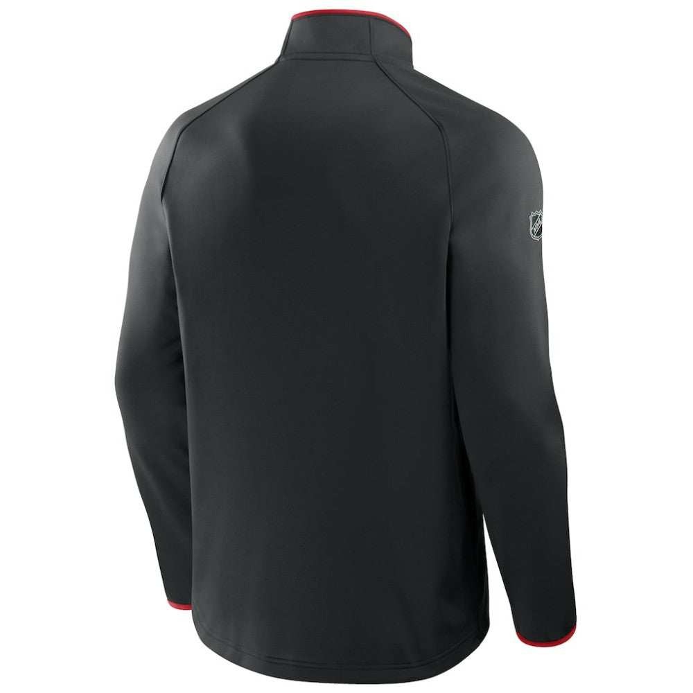 New Jersey Devils Fanatics Authentic Pro Rink Raglan Quarter-Zip Pullover - Black - NHL