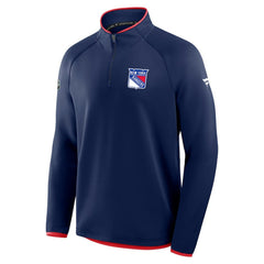 New York Rangers Fanatics Authentic Pro Rink Raglan Quarter-Zip Pullover - Navy - NHL