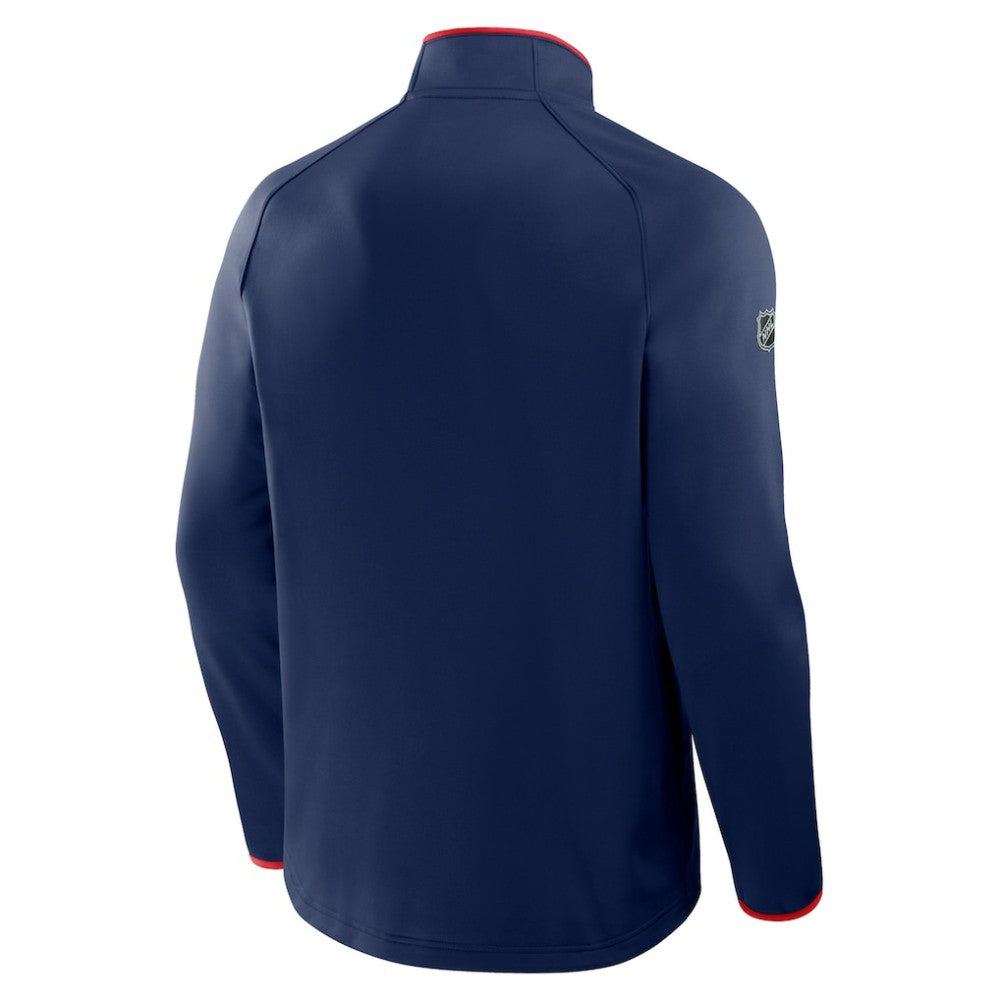 New York Rangers Fanatics Authentic Pro Rink Raglan Quarter-Zip Pullover - Navy - NHL
