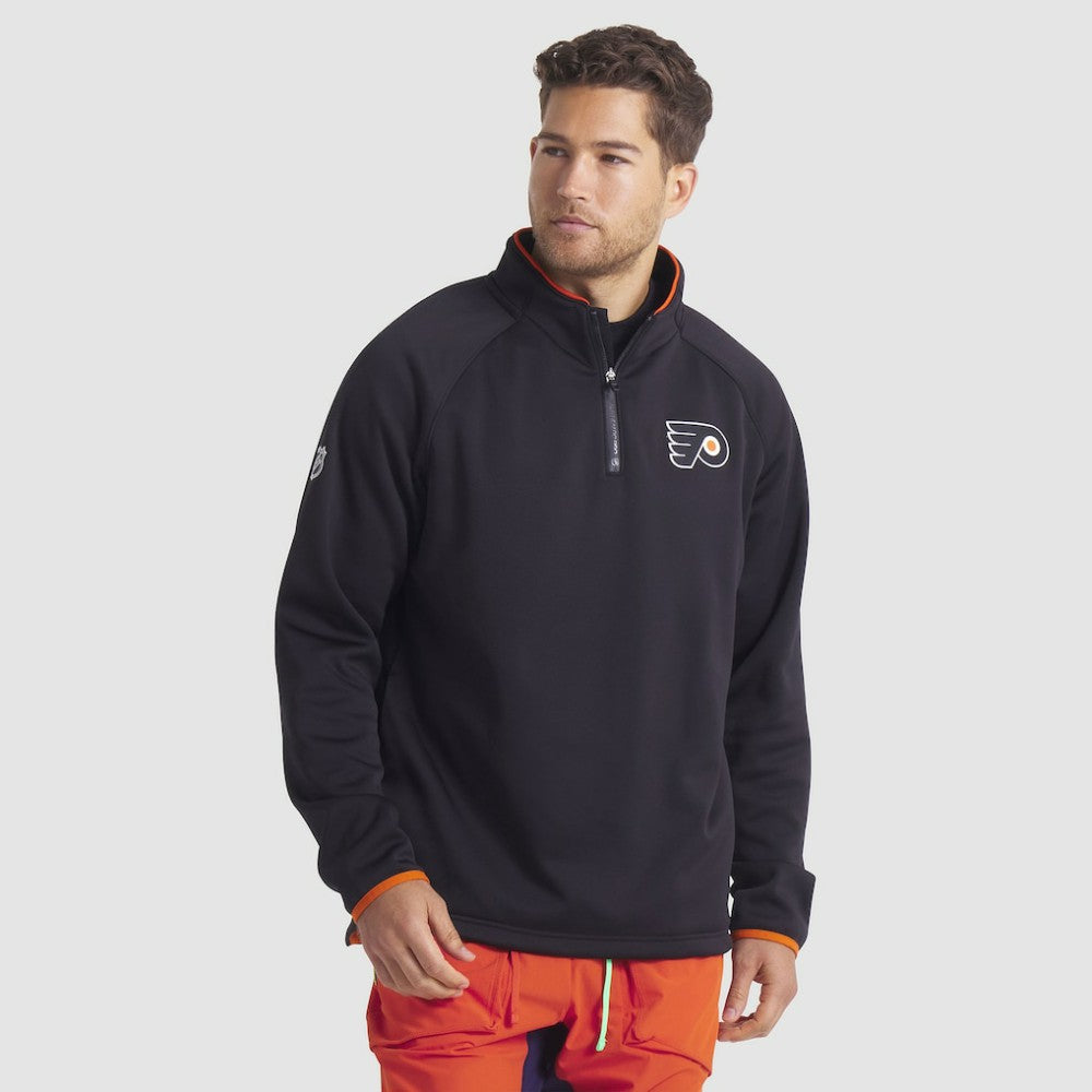 Philadelphia Flyers Fanatics Authentic Pro Rink Raglan Quarter-Zip Pullover - Black - NHL