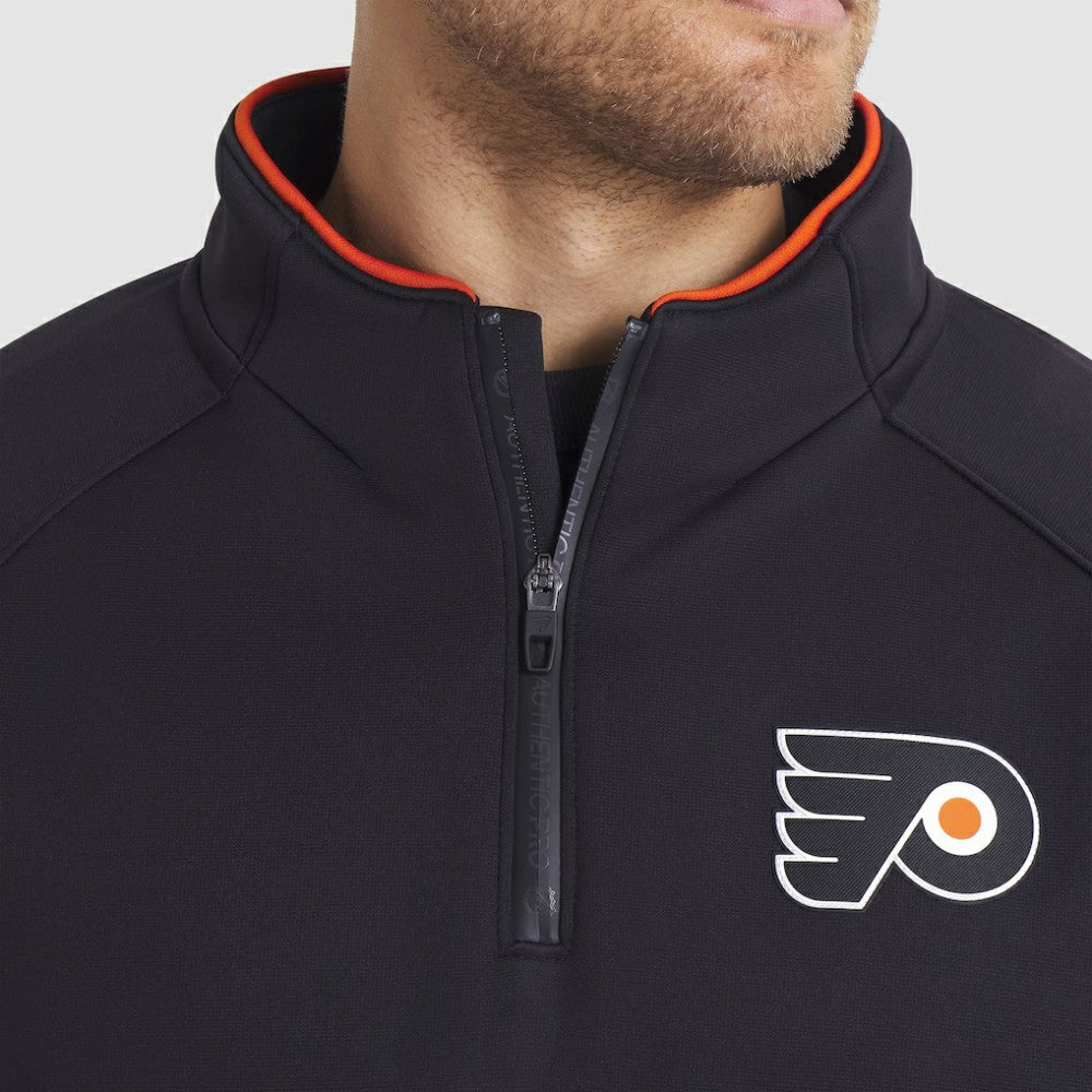 Philadelphia Flyers Fanatics Authentic Pro Rink Raglan Quarter-Zip Pullover - Black - NHL