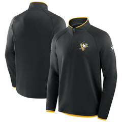 Pittsburgh Penguins Fanatics Authentic Pro Rink Raglan Quarter-Zip Pullover - Black - NHL