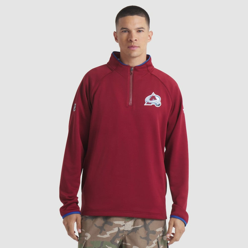 Colorado Avalanche Fanatics Authentic Pro Rink Raglan Quarter-Zip Pullover - Burgundy - NHL