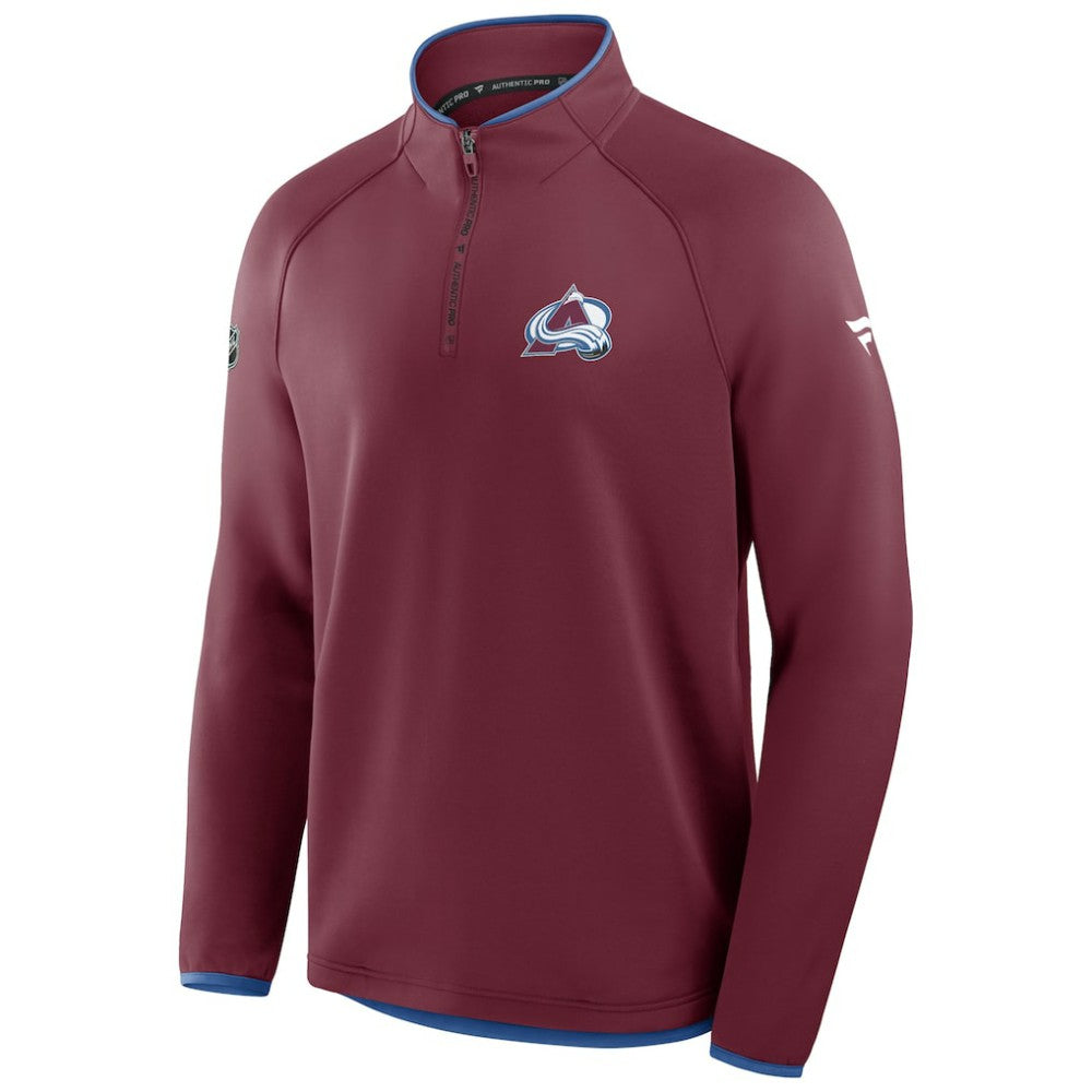 Colorado Avalanche Fanatics Authentic Pro Rink Raglan Quarter-Zip Pullover - Burgundy - NHL