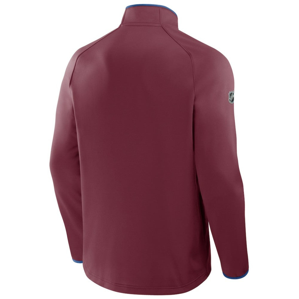 Colorado Avalanche Fanatics Authentic Pro Rink Raglan Quarter-Zip Pullover - Burgundy - NHL