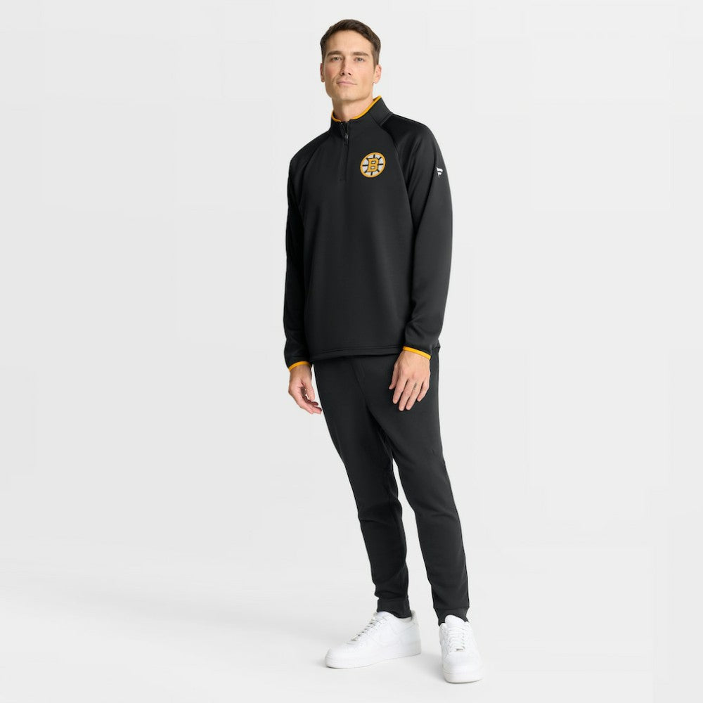 Boston Bruins Fanatics Authentic Pro Rink Raglan Quarter-Zip Pullover - Black - NHL