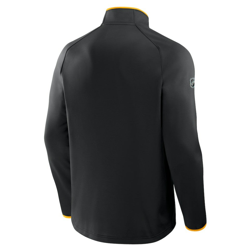Boston Bruins Fanatics Authentic Pro Rink Raglan Quarter-Zip Pullover - Black - NHL