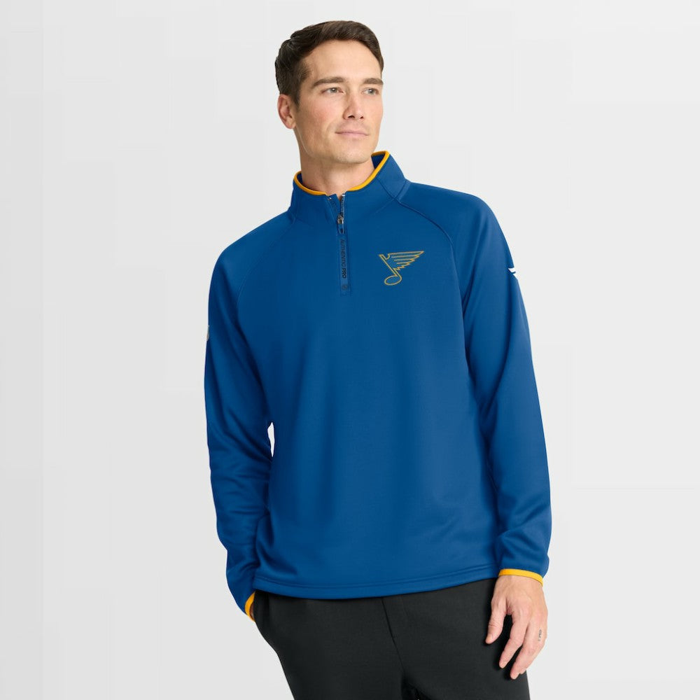 St. Louis Blues Fanatics Authentic Pro Rink Raglan Quarter-Zip Pullover - Blue - NHL