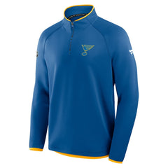 St. Louis Blues Fanatics Authentic Pro Rink Raglan Quarter-Zip Pullover - Blue - NHL