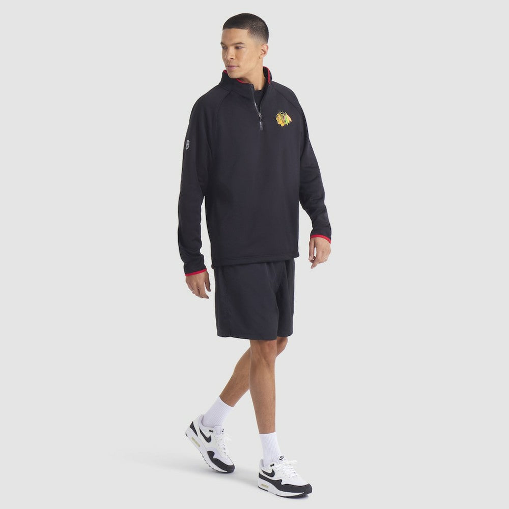 Chicago Blackhawks Fanatics Authentic Pro Rink Raglan Quarter-Zip Pullover - Black - NHL