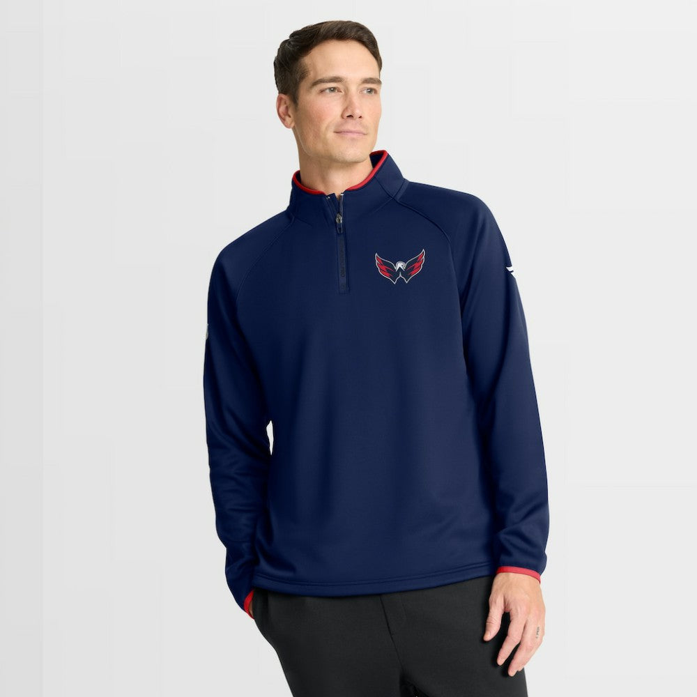 Washington Capitals Fanatics Authentic Pro Rink Raglan Quarter-Zip Pullover - Navy - NHL