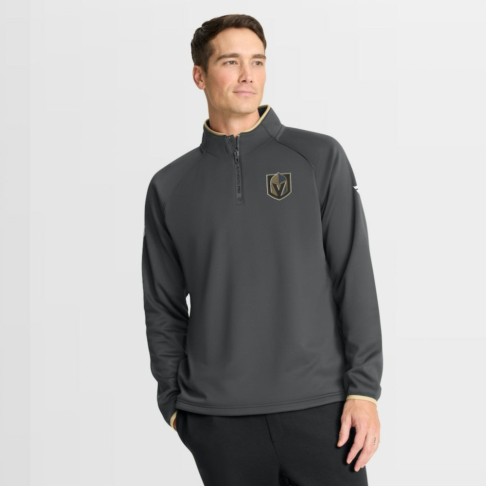 Vegas Golden Knights Fanatics Authentic Pro Rink Raglan Quarter-Zip Pullover - Black - NHL