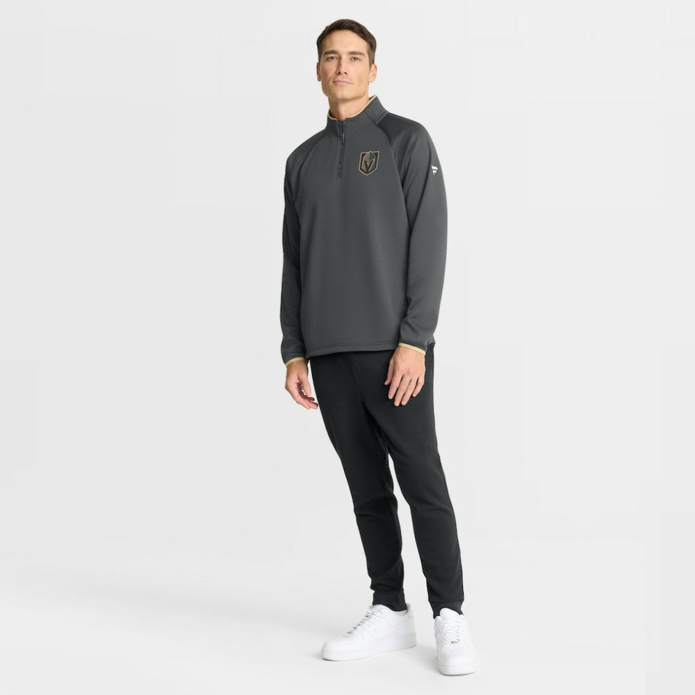 Vegas Golden Knights Fanatics Authentic Pro Rink Raglan Quarter-Zip Pullover - Black - NHL
