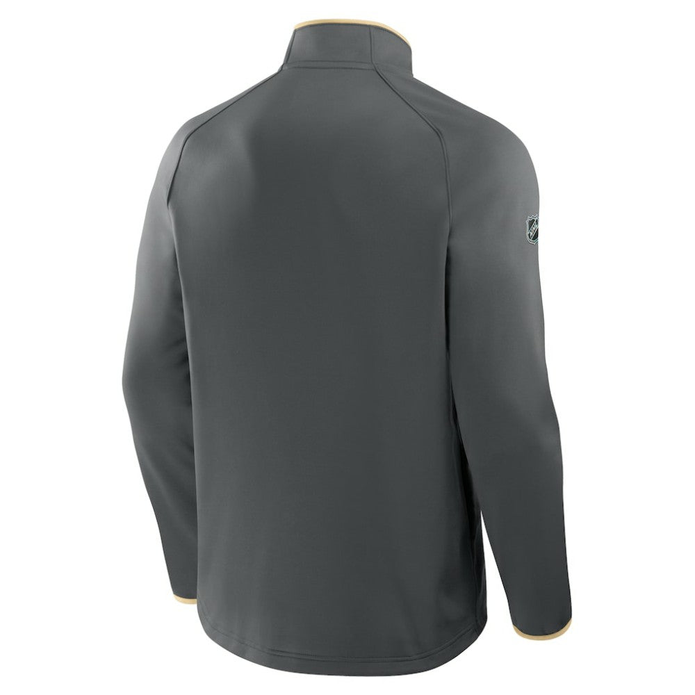 Vegas Golden Knights Fanatics Authentic Pro Rink Raglan Quarter-Zip Pullover - Black - NHL