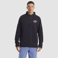 Minnesota Wild Fanatics Authentic Pro Rink Raglan Quarter-Zip Pullover - Black - NHL