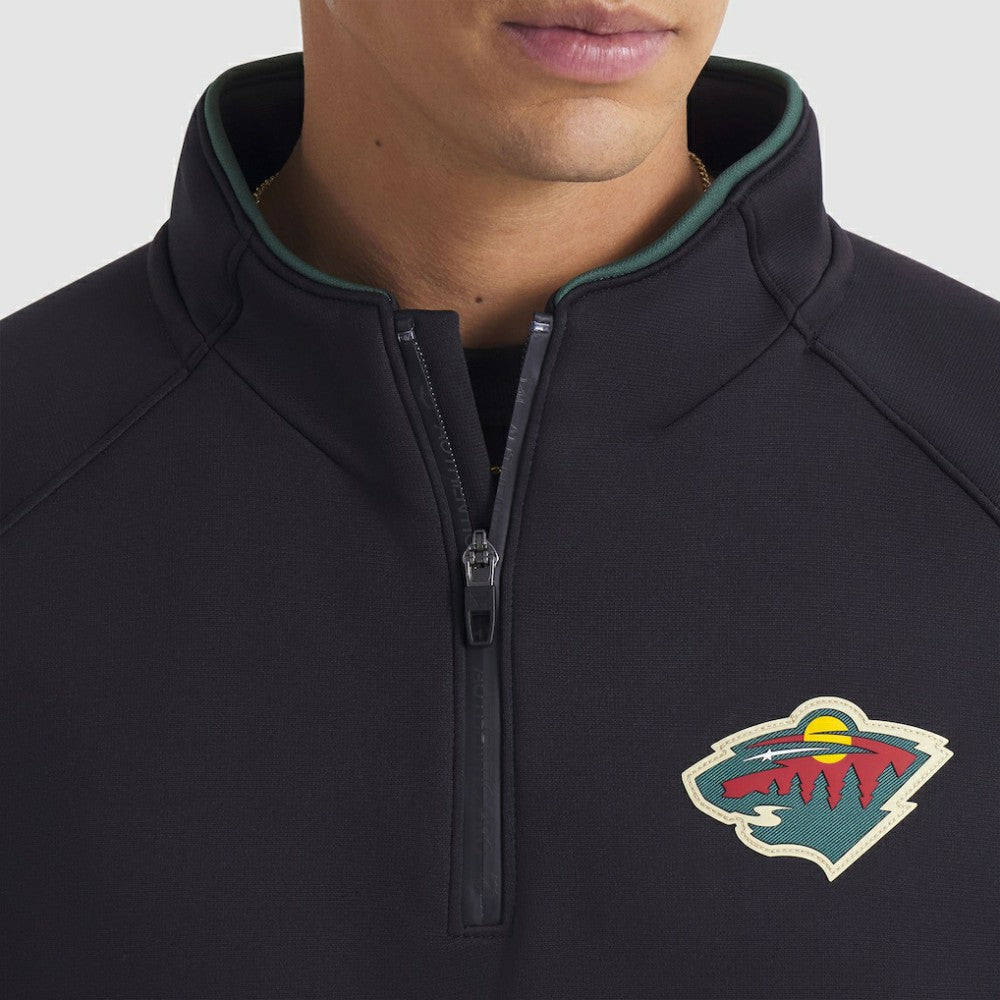Minnesota Wild Fanatics Authentic Pro Rink Raglan Quarter-Zip Pullover - Black - NHL