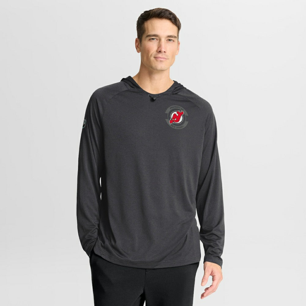 New Jersey Devils Fanatics Authentic Pro Rink Hoodie - Charcoal - NHL