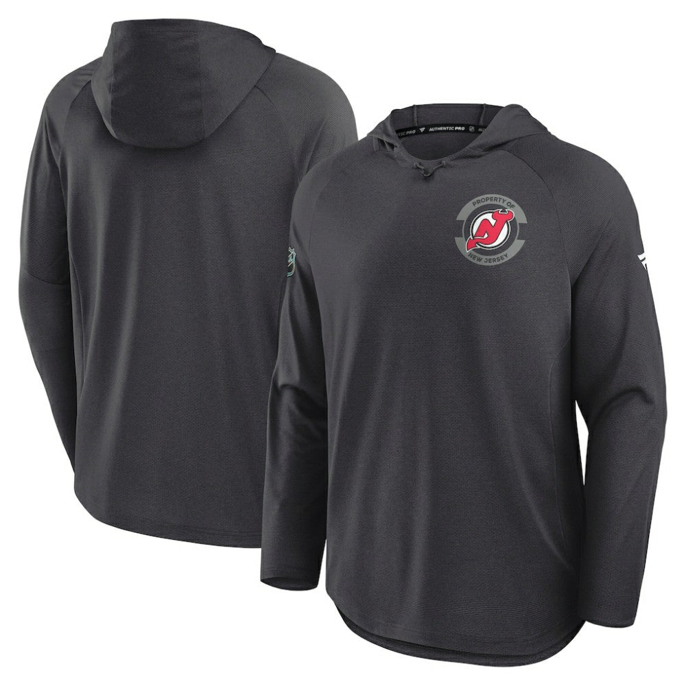 New Jersey Devils Fanatics Authentic Pro Rink Hoodie - Charcoal - NHL