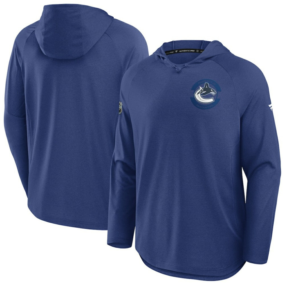 Vancouver Canucks Fanatics Authentic Pro Rink Hoodie - Blue - NHL
