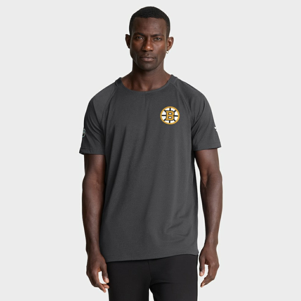 Boston Bruins Fanatics Authentic Pro Rink Raglan Performance T-Shirt - Charcoal - NHL
