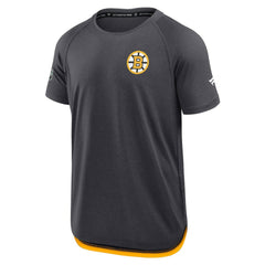 Boston Bruins Fanatics Authentic Pro Rink Raglan Performance T-Shirt - Charcoal - NHL