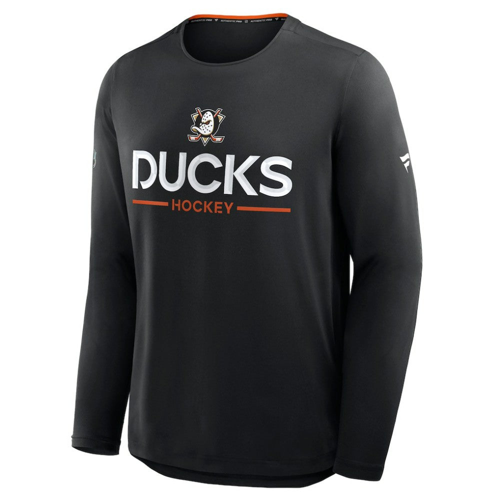 Anaheim Ducks Fanatics Authentic Pro Rink Tech Long Sleeve T-Shirt - Black - NHL